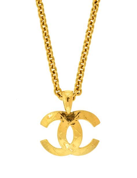 chanel double cc logo necklace|chanel cc logo necklace gold.